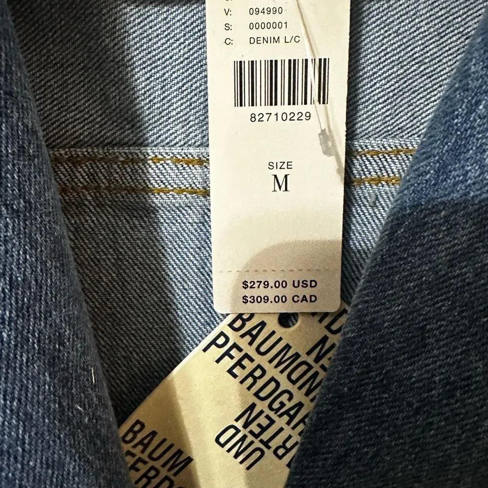 NWT $269 Baum und Pferdgarten x Anthropologie BEATRIX Denim M Button Front Jean